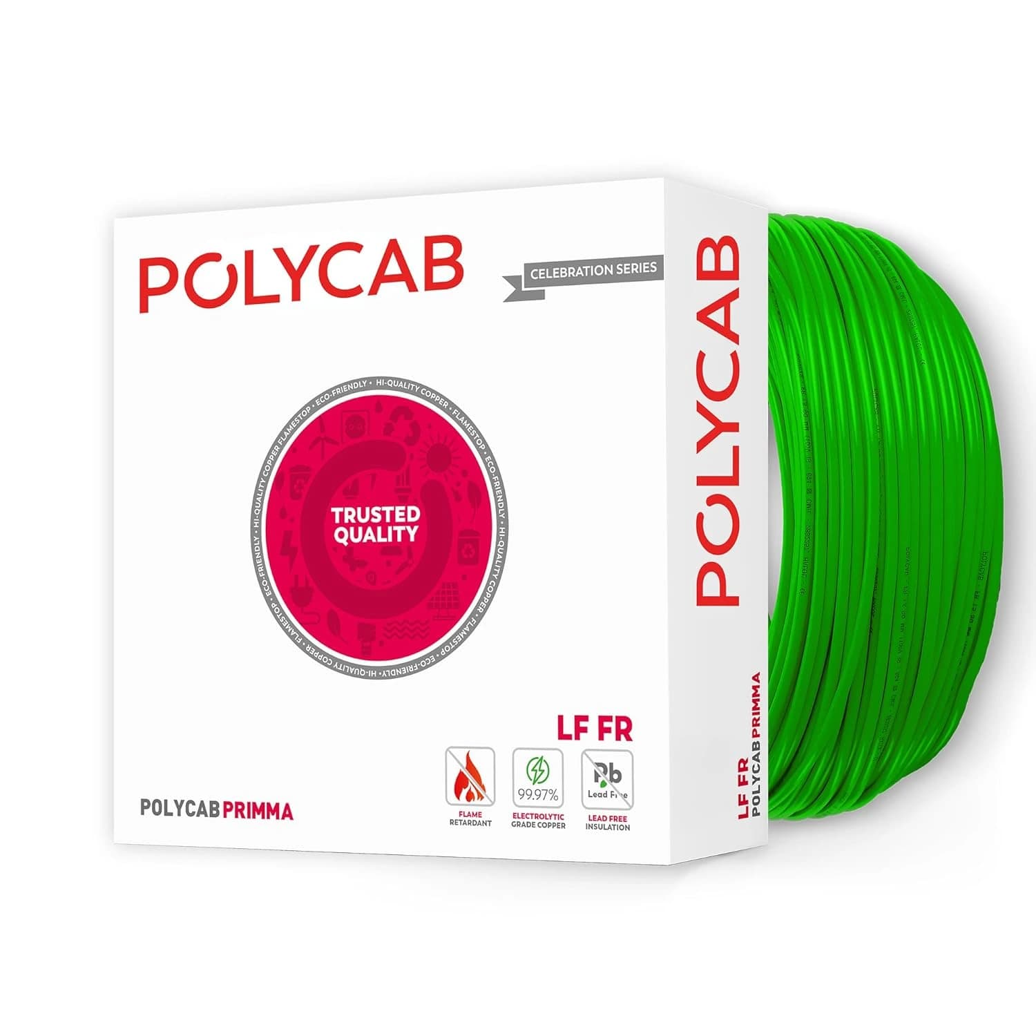 Polycab FR-LF — 1 Sq mm PVC Insulated Copper Wire (90m)